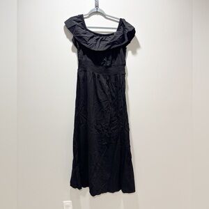 Old Navy NEW Women’s  Black Off The Shoulder Maxi Dress Cotton Blend Sz L